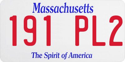 MA license plate 191PL2