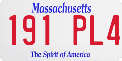 MA license plate 191PL4