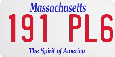 MA license plate 191PL6