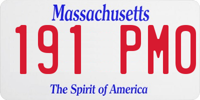 MA license plate 191PM0