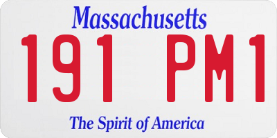 MA license plate 191PM1