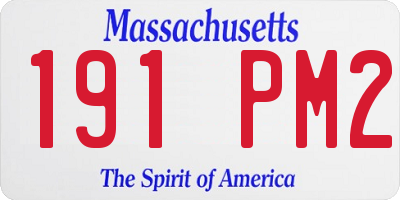 MA license plate 191PM2