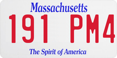 MA license plate 191PM4