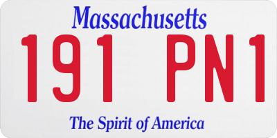 MA license plate 191PN1