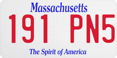 MA license plate 191PN5