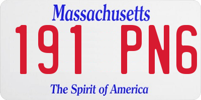 MA license plate 191PN6