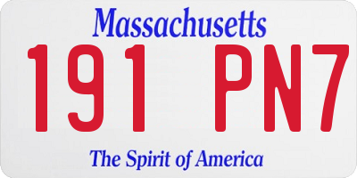 MA license plate 191PN7