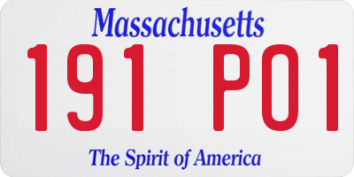 MA license plate 191PO1