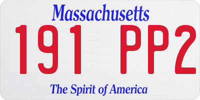 MA license plate 191PP2