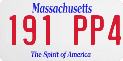MA license plate 191PP4