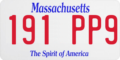 MA license plate 191PP9