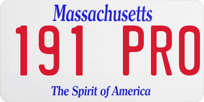 MA license plate 191PR0