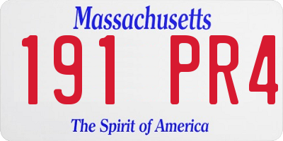 MA license plate 191PR4