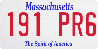 MA license plate 191PR6