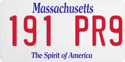 MA license plate 191PR9
