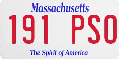 MA license plate 191PS0