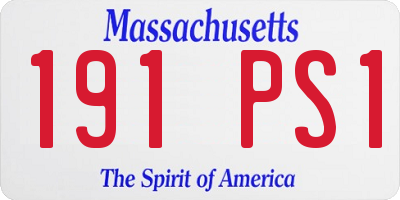 MA license plate 191PS1