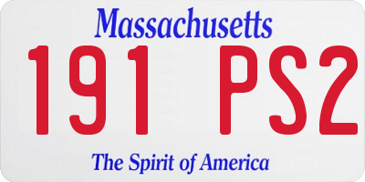 MA license plate 191PS2