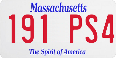 MA license plate 191PS4
