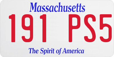 MA license plate 191PS5
