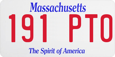MA license plate 191PT0