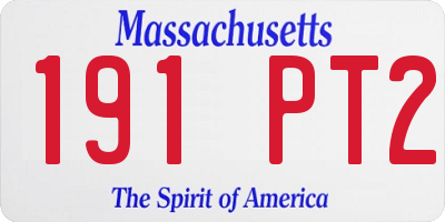 MA license plate 191PT2