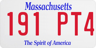 MA license plate 191PT4