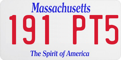 MA license plate 191PT5