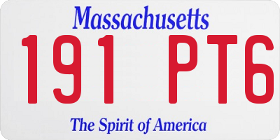 MA license plate 191PT6