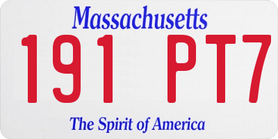 MA license plate 191PT7