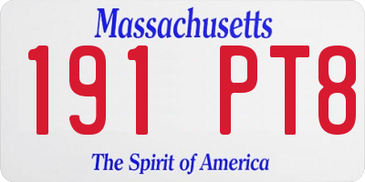 MA license plate 191PT8