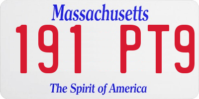 MA license plate 191PT9