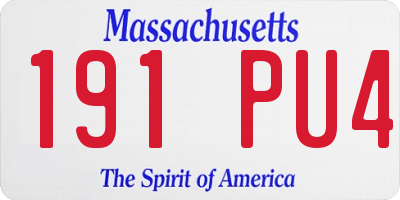 MA license plate 191PU4
