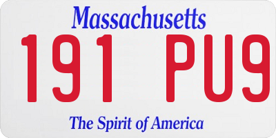 MA license plate 191PU9