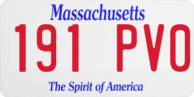 MA license plate 191PV0