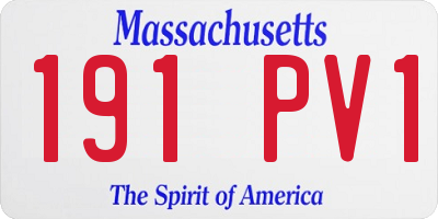 MA license plate 191PV1