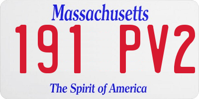MA license plate 191PV2