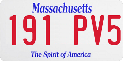 MA license plate 191PV5