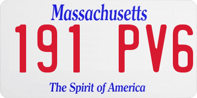 MA license plate 191PV6