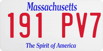 MA license plate 191PV7