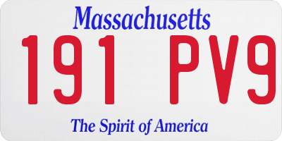MA license plate 191PV9