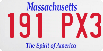 MA license plate 191PX3