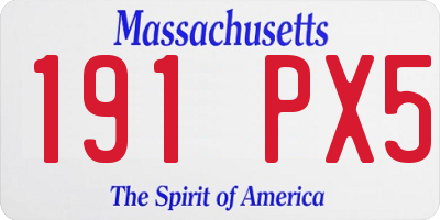 MA license plate 191PX5