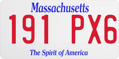 MA license plate 191PX6