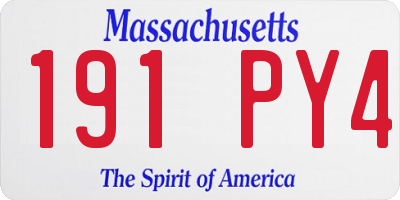 MA license plate 191PY4
