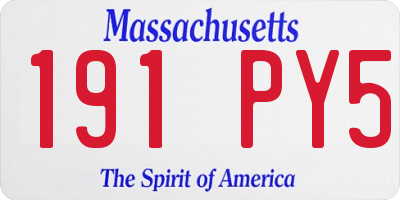 MA license plate 191PY5