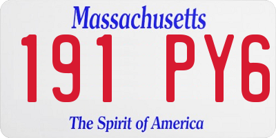 MA license plate 191PY6