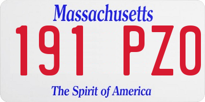 MA license plate 191PZ0
