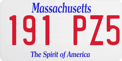 MA license plate 191PZ5