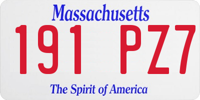 MA license plate 191PZ7